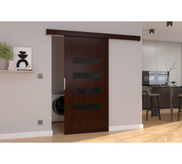 Posuvné dvere na stenu FORLI 86 Wenge+Black Lacobel