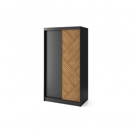 Posuvná skriňa MARRPHY II, Dub Karamel/Čierna Matná