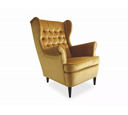 Kreslo HARRY Velvet, Curry Bluvel 68/wenge