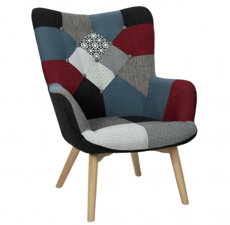 Kreslo Ušiak široký patchwork
