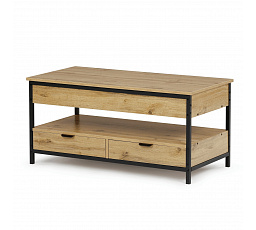 Konferenční stolek se zvedací deskou 100x50x48cm, mdf, dub, CT-I1201 OAK