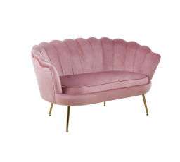 Sofa SF1-FXJG zamatová ružová, nohy zlaté