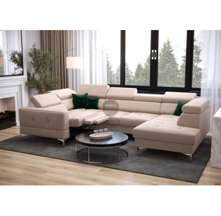 Rohová sedacia súprava TOSCANIA MAX I, relax s funkciou spania 170x350x185 cm - ľavá, béžová