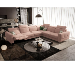 Rohová sedacia súprava s funkciou, relax MALIBU MAX 320x250 - pravá, ružová