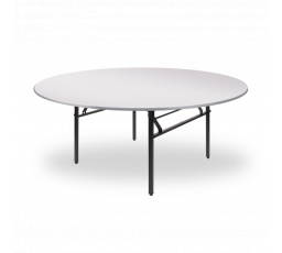 Stôl skladací DR, Fi 180 cm, Biela/Čierna