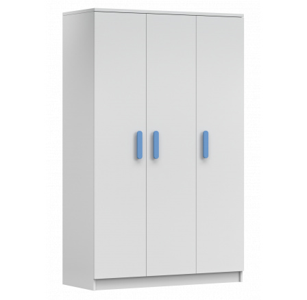 Šatní skriňa 3D SMYK I - 19, Biela Mat/Modrá