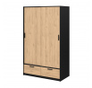 Šatní skriňa LINCOLN 2D2S, Čierny mat/Jackson hickory