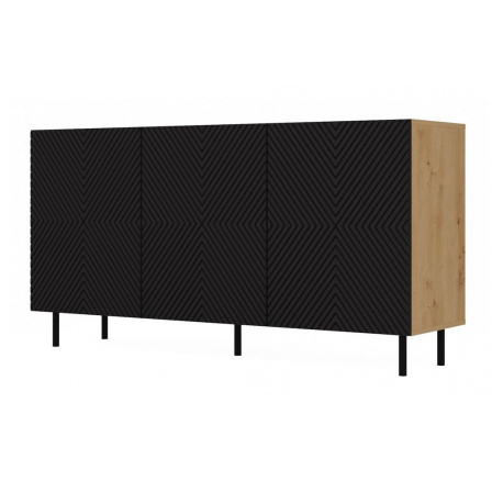 Komoda KARIS 3D-K, Dub artisan/čierna