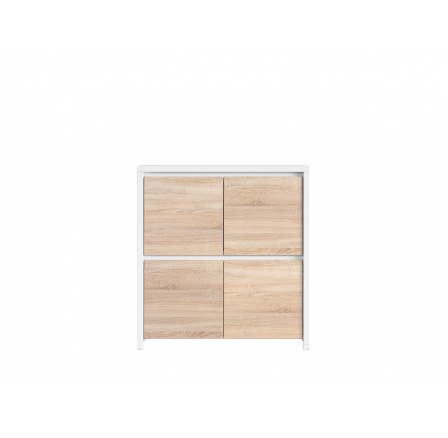 Komoda KASPIAN KOM4D biela/dub sonoma