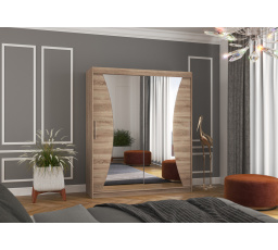 Posuvná skriňa so zrkadlom CHARLOTTE 180 Truffle+Truffle