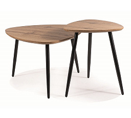 Konferenčný stôl TWIN set 2 kusy, Dub Artisan/Čierna