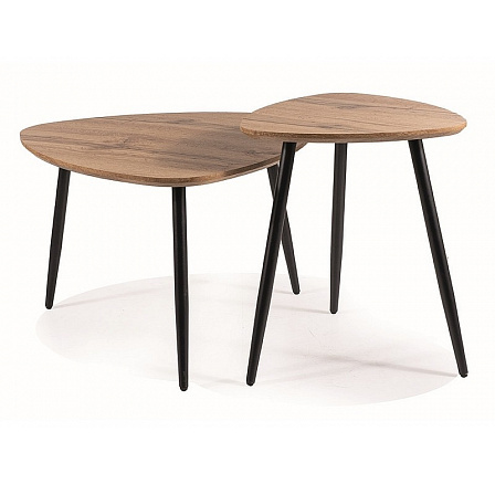 Konferenčný stôl TWIN set 2 kusy, Dub Artisan/Čierna