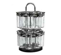 Dvojúrovňový okrúhly stojan na korenie