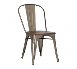 Stolička Paris Wood kovová borovica orech