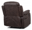 TV a relaxačné kreslo, manuálne polohovateľné, čalúnenie hnedá látka vo vintage dekore k