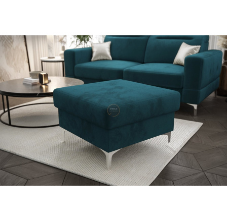 Taburet čalúnený MALIBU 70 x 70 cm - modrá Taburet čalúnený MALIBU 70 x 70 cm - modrá