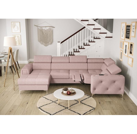 Rohová sedacia súprava ORION MAX III, relax s funkciou spania 165x320x190 cm - ružová, pravá Rohová sedacia súprava ORION MAX III, relax s funkciou spania 165x320x190 cm - ružová, pravá