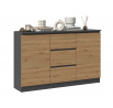 Komoda TOPA 2D3S 120, ANTRACIT/DUB ARTISAN