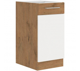 Kuchynská dolná skrinka VEGA 40D1F, Dub lancelot/Biely lesk
