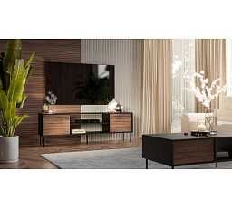 TV komoda CORTINA EF, čierna / orech