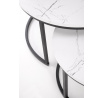 Konferenčné stolíky JAVA sada, biely mramor / čierna