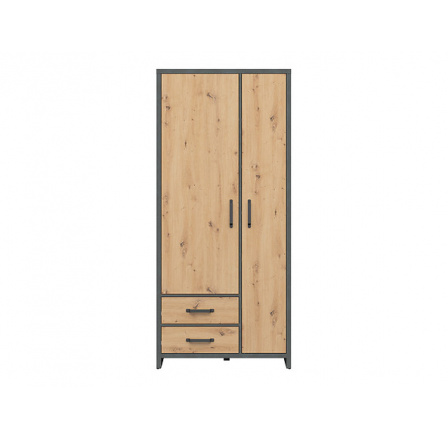 Šatníková skriňa WESTON SZF2D2S, dub remeselný/matera
