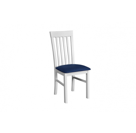Jedálenská stolička MIA 2 (MILANO 2) biela / modrá látka č. 22 (DM)- kolekcia "DRE" (Z)