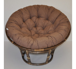 Ratanový papasan 115 cm hnedý - vankúš hnedý