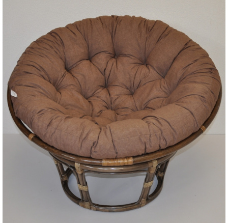 Ratanový papasan 115 cm hnedý - vankúš hnedý