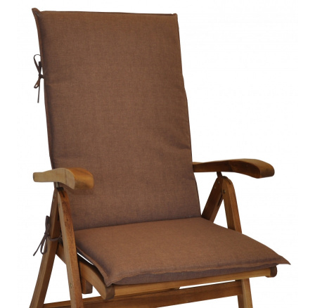 Vankúš pre záhradné kreslo z teakového dreva UNI high - hnedá látka