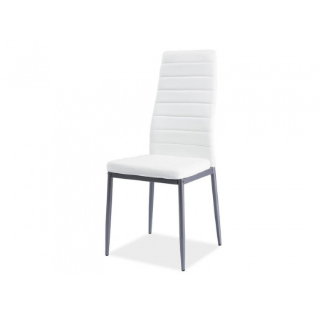 Jedálenská stolička H-261 BIS, hliník/biela ekokoža