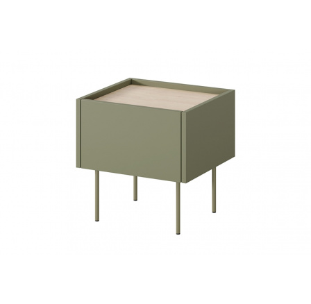 Nočný stolík DESIN 45 cm, Olivová/Dub nagano