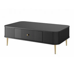 Konferenčný stolík Vesper, čierny / zlaté nohy