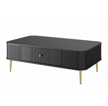 Konferenčný stolík Vesper, čierny / zlaté nohy