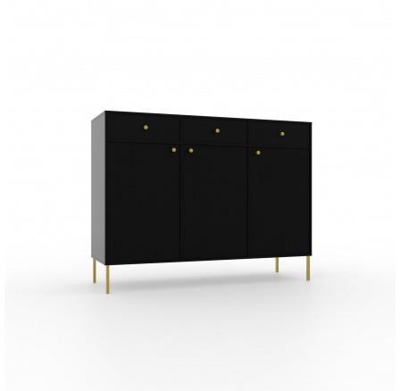 Komoda 3D 3S Tili Čierna+Čierna