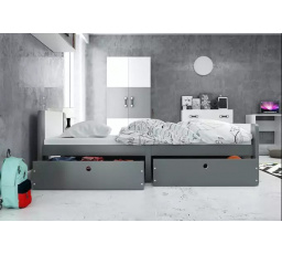 POSTEĽ PRE MLADÝCH AREK PRÍZEMNÝ RÁM GRAFIT ZÁSUVKA GRAFIT BEZ MATRACA 80 X 200 KPL
