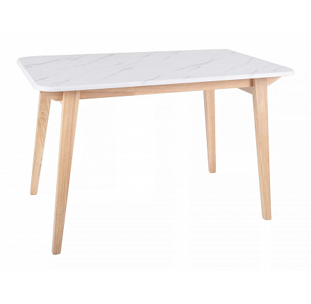 Jedálenský stôl MARCUS, Efekt bieleho mramoru/Dub