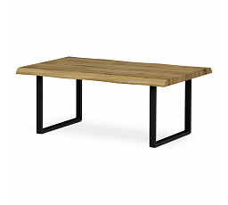 konferenčný stôl, 110x70x45 cm, MDF doska, 3D dekor divoký dub, kov, čierny lak