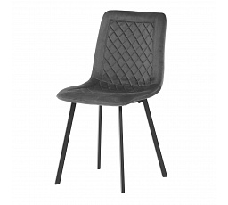 Jedálenská stolička, sivý zamat, čierny matný kov