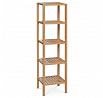 Regál, 5 políc, masívny bambus, prírodný odtieň, nosnosť 15 kg