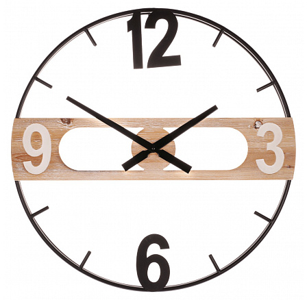 Hodiny nástěnné - pr. 60 cm, mix kovu a MDF Hodiny nástěnné - pr. 60 cm, mix kovu a MDF