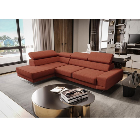 Rohová sedacia súprava MILANO I - hnedá, ľavá