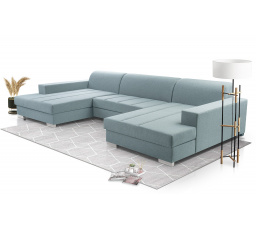 Rohová sedacia súprava v tvare U Miriam zelenkavá