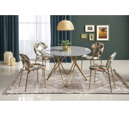 Jedálenský stôl BONELLO, sivý mramor/zlato