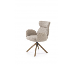 Stolička K585, tmavo béžová / svetlý orech