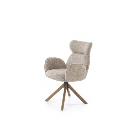 Stolička K585, tmavo béžová / svetlý orech