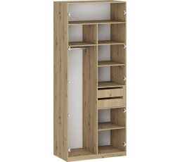 Šatníková skriňa FLEX K5, Dub Artisan
