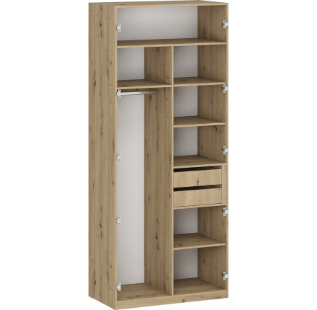 Šatníková skriňa FLEX K5, Dub Artisan