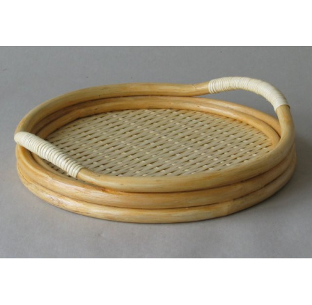 Ratanový podnos okrúhly vzhľadové vady