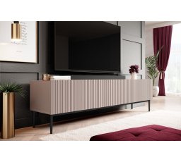 TV skrinka Nicole 200 cm - staroružová MDF / čierne nohy
